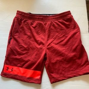 Under Armour Red Athletic Shorts with Accent Stripe